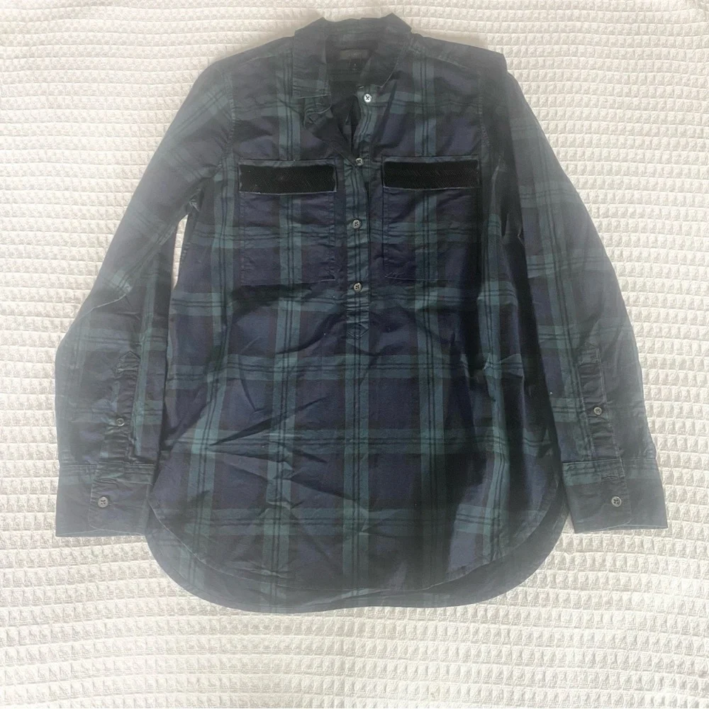 J. Crew beaded chevron popover shirt size 2